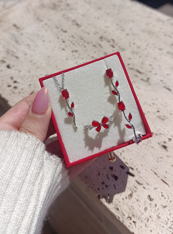 ست کامل جواهری قرمز